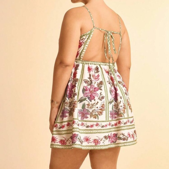 SHEIN Backless Floral Dress in Pink and Green - Picture 4 of 4